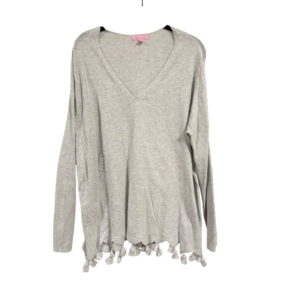 Lilly‎ Pulitzer Martine Tassel Sweater in Gray Size L